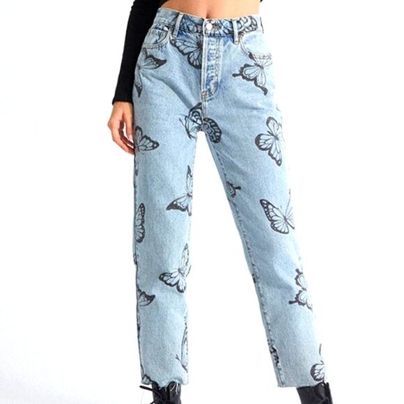 PacSun eco butterfly high waisted straight leg jeans, 26 - Picture 2 of 12